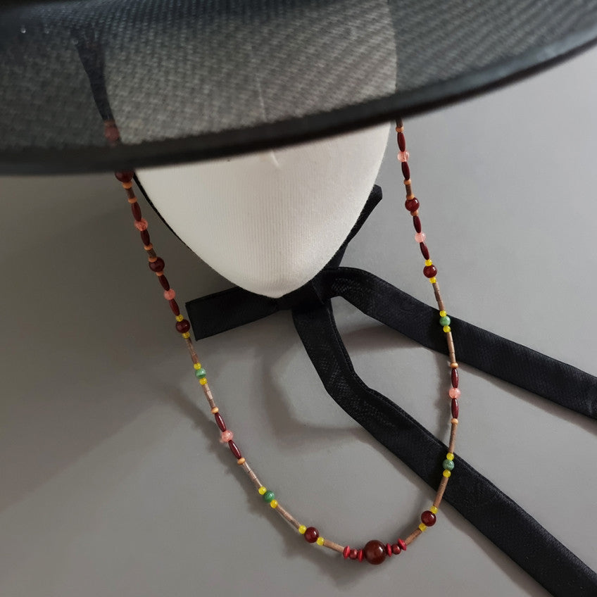 Natural Stone Gat String - Brown