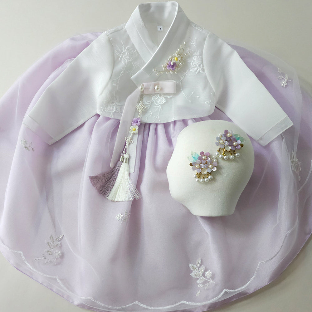 Som Purple Lace Dress Girl Hanbok (1-10YR)