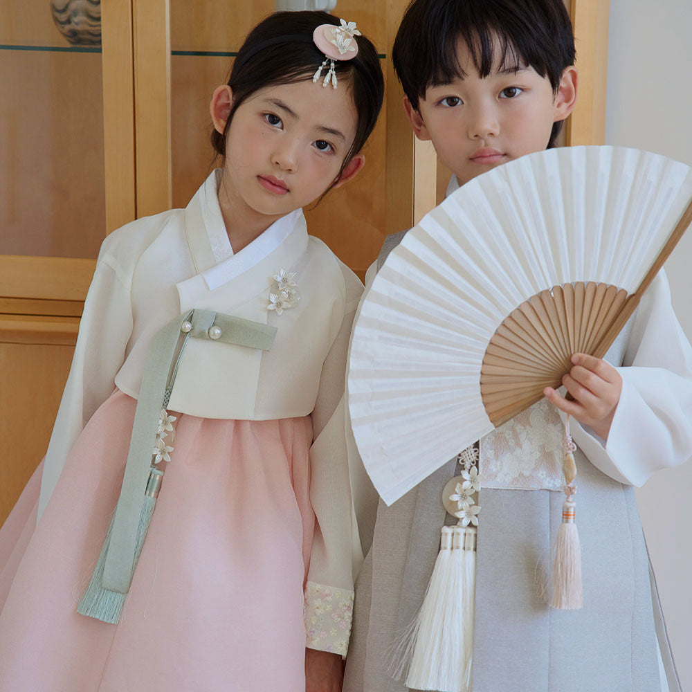Yusin Khaki Ivory Solid Boy Hanbok (100D-15YR)
