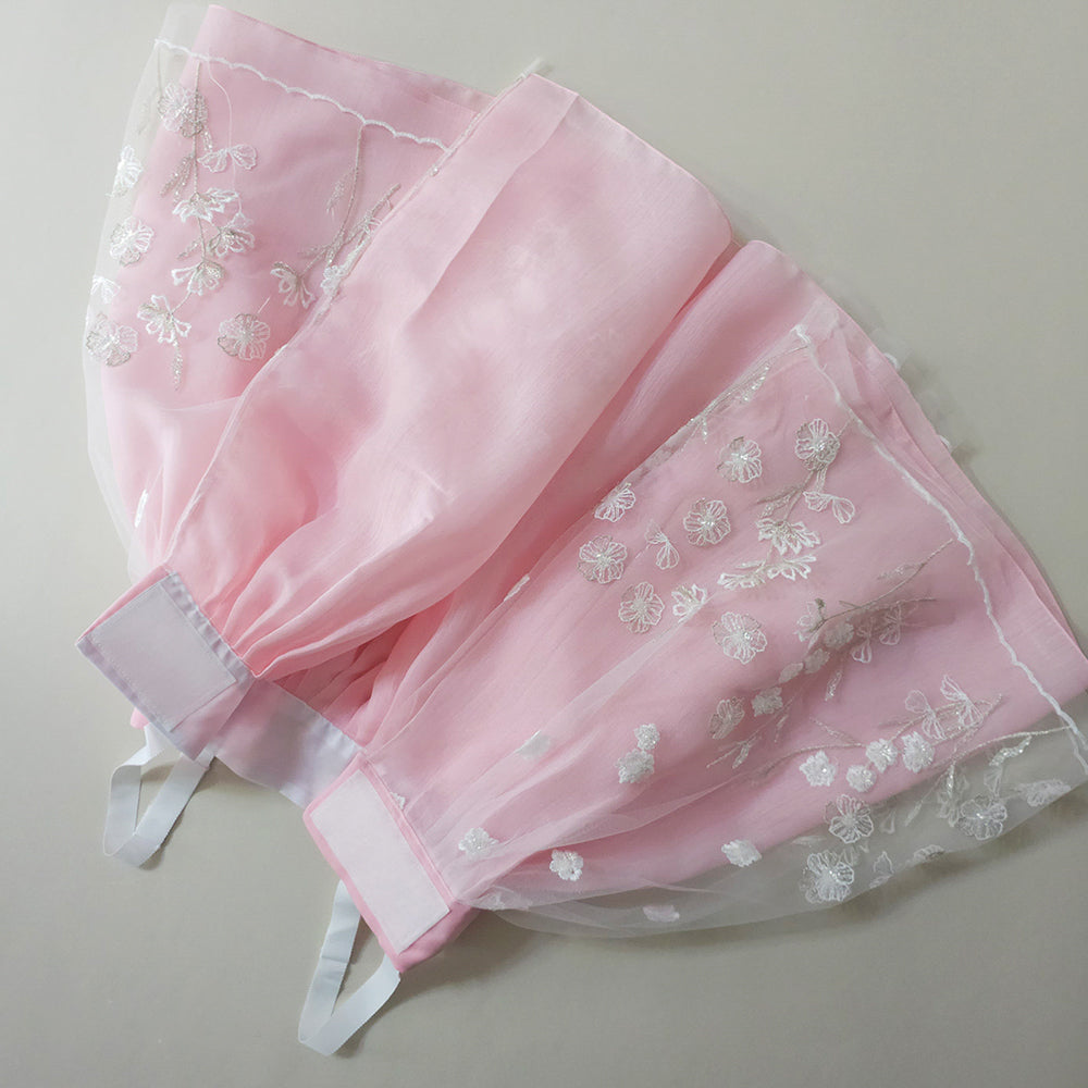 Sam Pink Lace Dress Girl Hanbok (1-12YR)