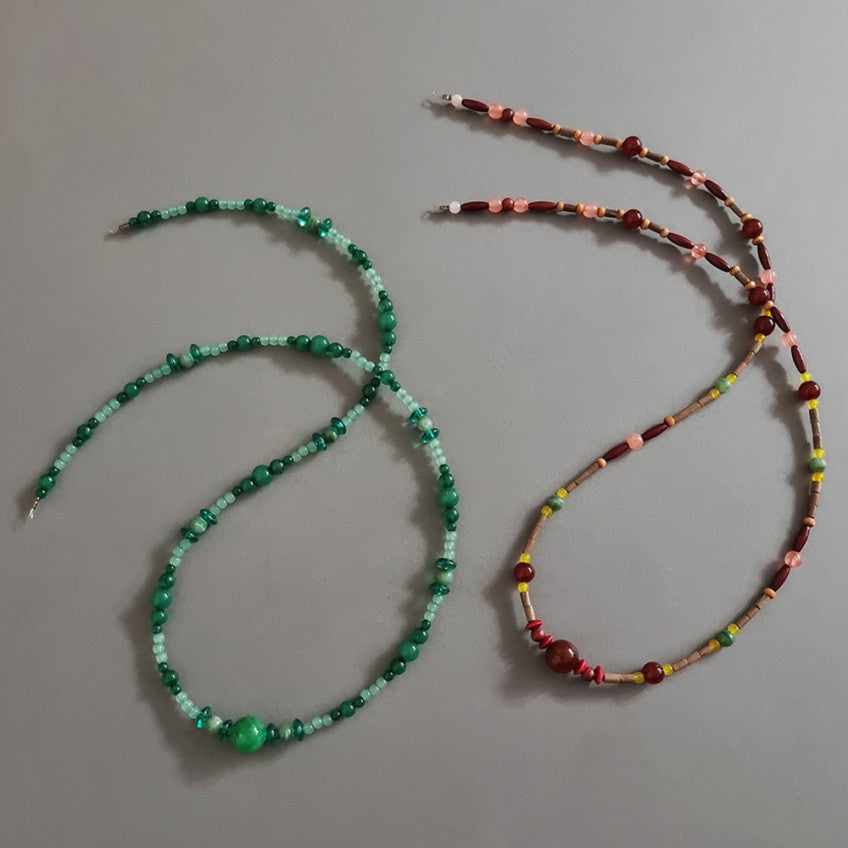 Natural Stone Gat String - Brown