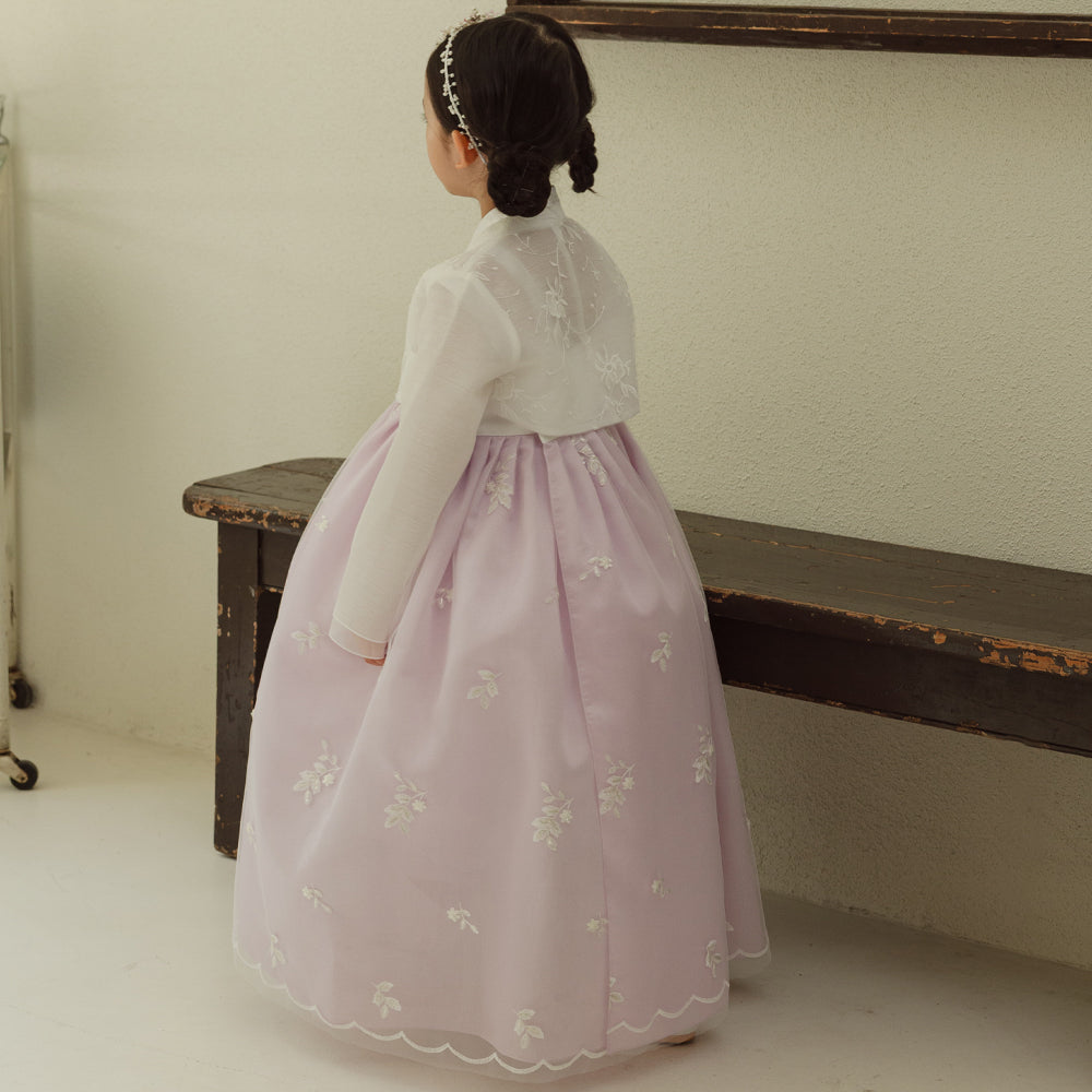 Som Purple Lace Dress Girl Hanbok (1-10YR)