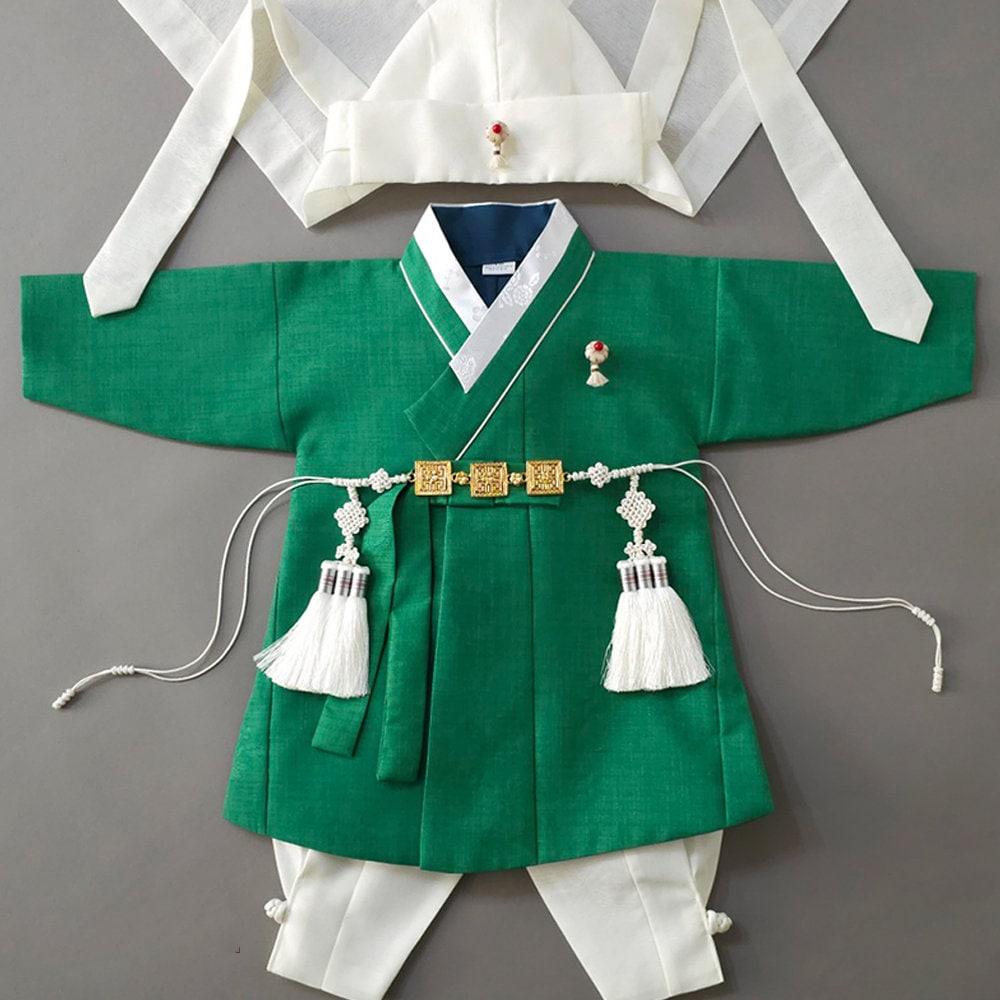 2Pcs Seongyun Green Boy Hanbok (100D-10YR) - Native Korean