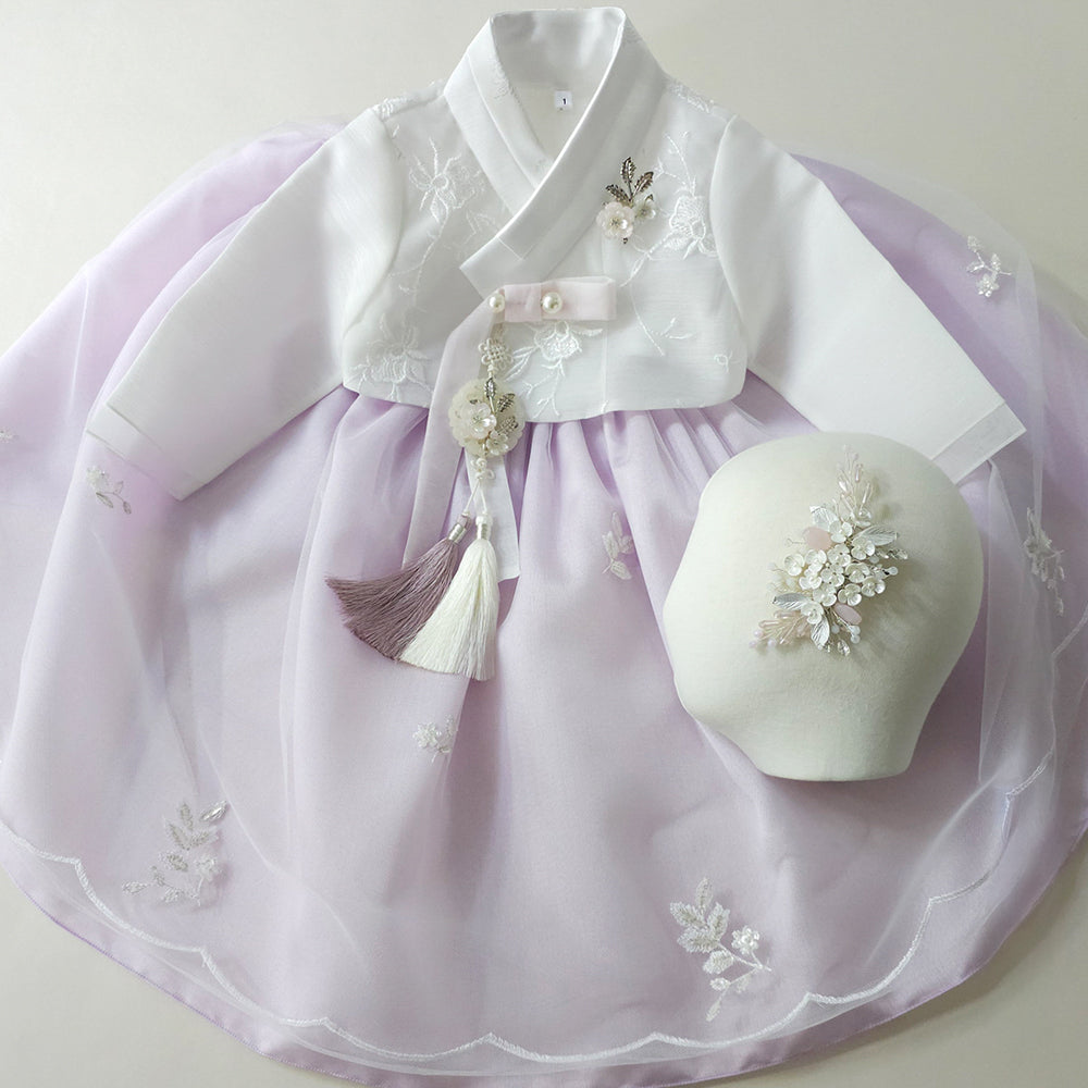 Som Purple Lace Dress Girl Hanbok (1-10YR)