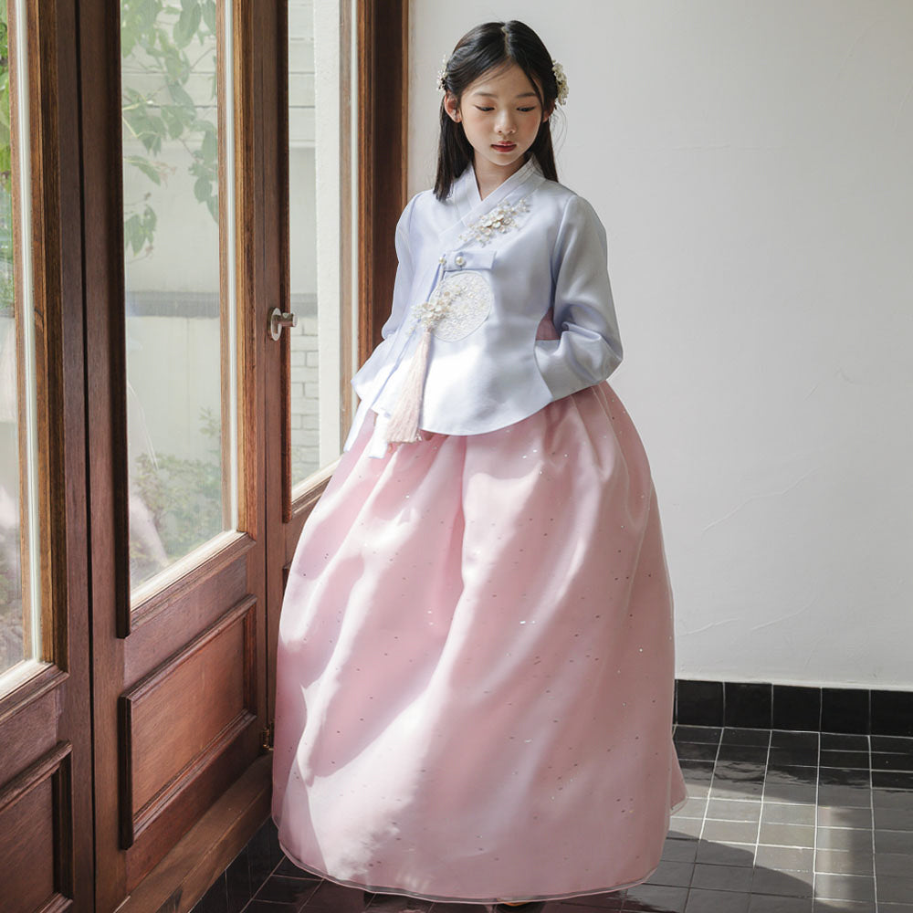 Pearl Sky Pink Girl Hanbok (1-10YR)