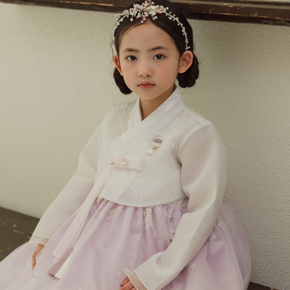 Som Purple Lace Dress Girl Hanbok (1-10YR)