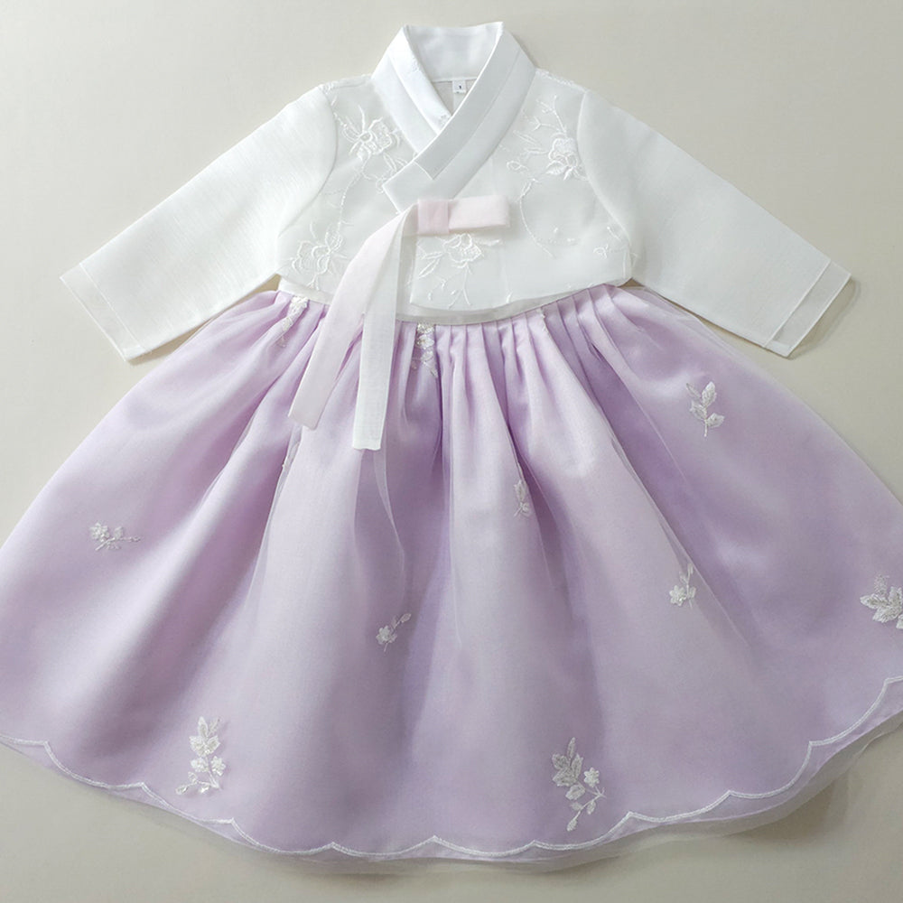 Som Purple Lace Dress Girl Hanbok (1-10YR) - 1 Som Purple Lace Dress Girl Hanbok (1-10YR) - 1