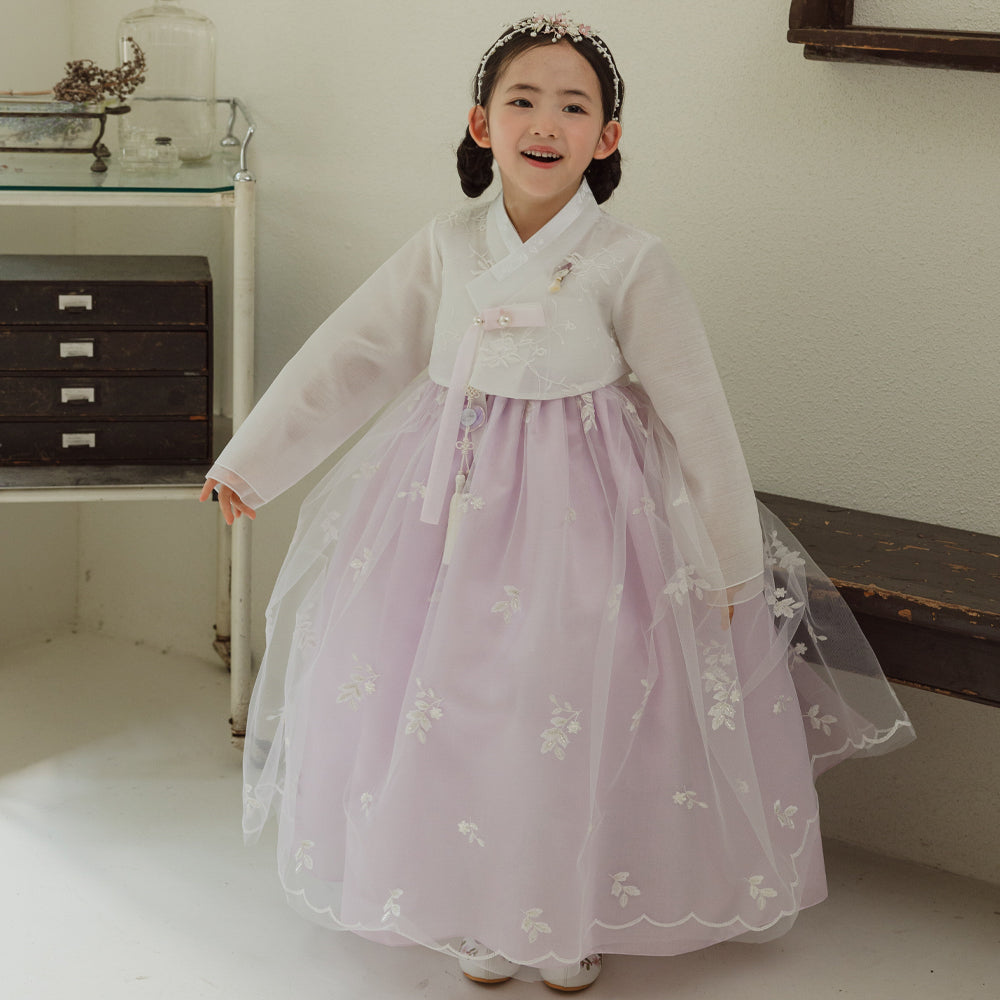 Som Purple Lace Dress Girl Hanbok (1-10YR)