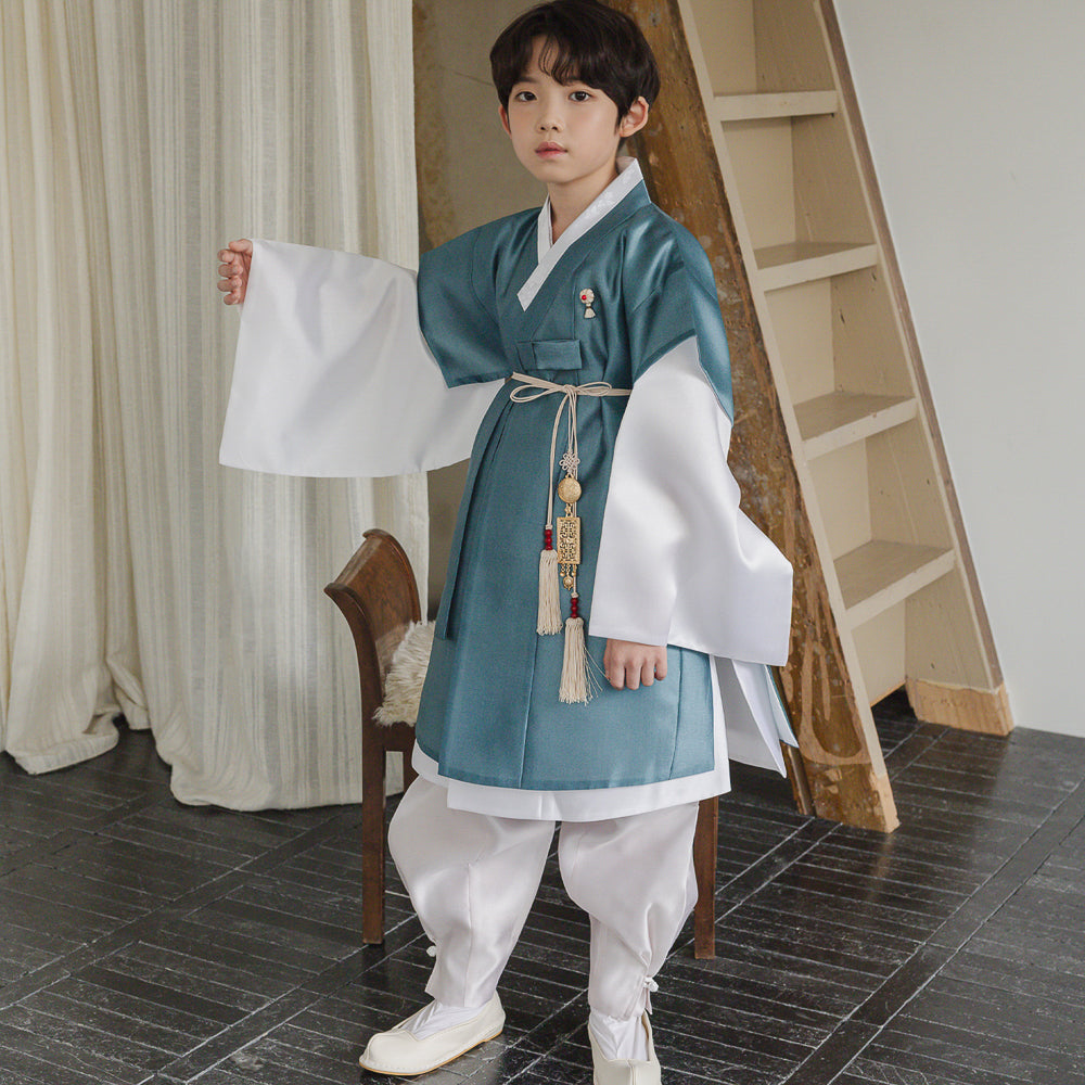 Gunyun Teal Dopo Boy Hanbok (4-10YR)