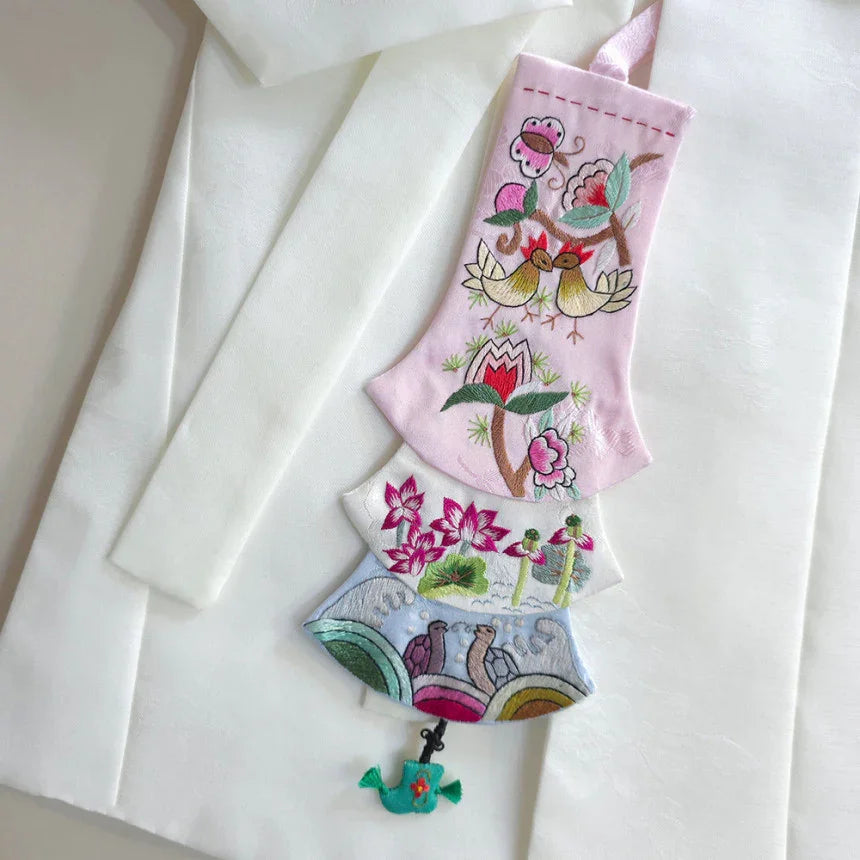 Layered Embroidered Norigae - Native Korean