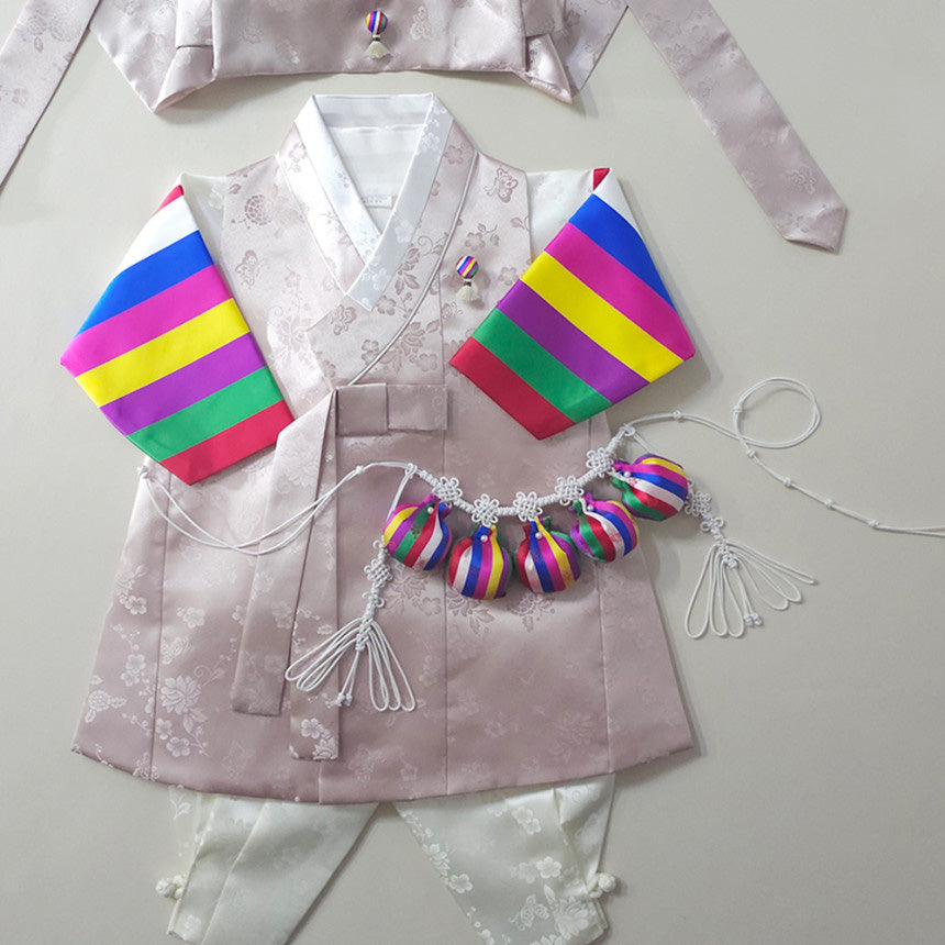Minjae Saekdong Pink Beige Boy Hanbok (100D-10YR)