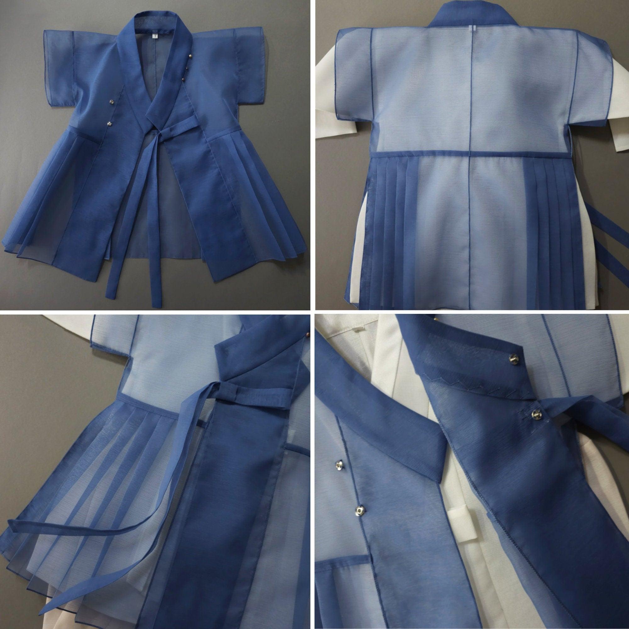 3Pcs Eun Blue Chiffon Boy Hanbok (1Y-9YR) - Native Korean