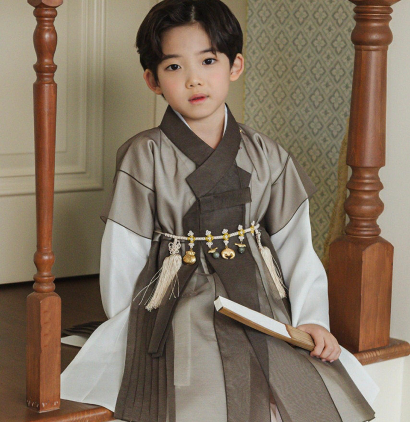 3Pcs Eun Brown Chiffon Boy Hanbok (1Y-9YR) - Native Korean