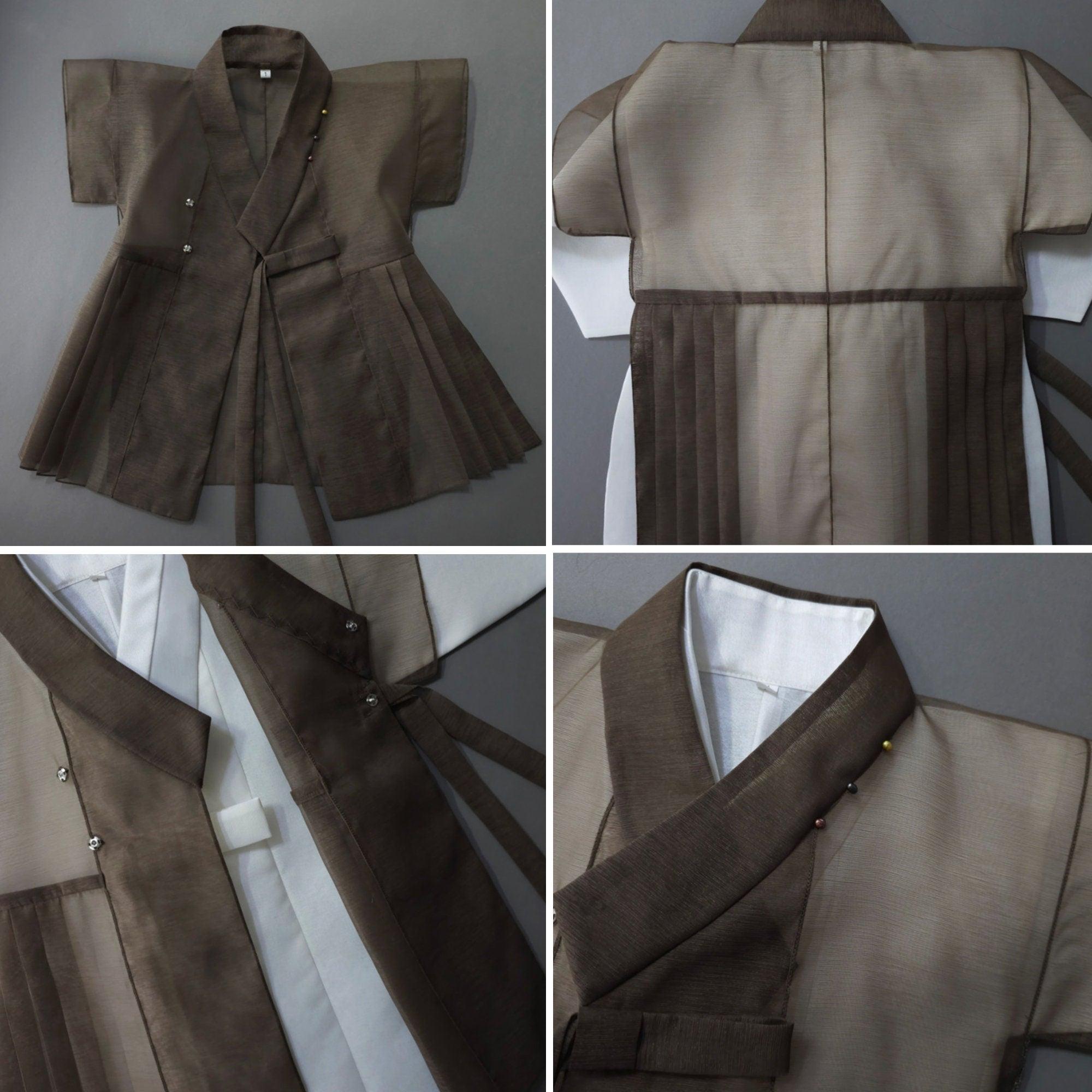 3Pcs Eun Brown Chiffon Boy Hanbok (1Y-9YR) - Native Korean