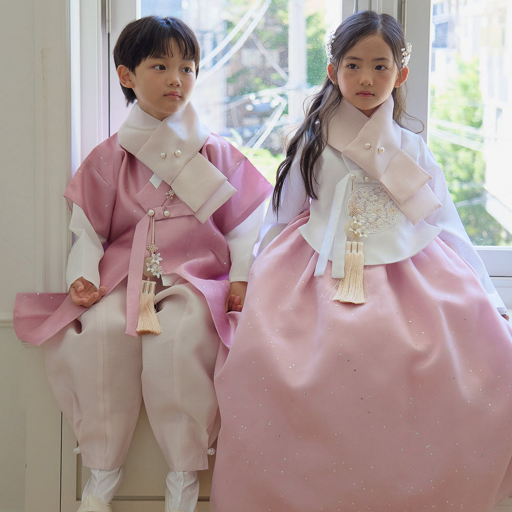 Pearl Pink Girl Hanbok (1-10YR)