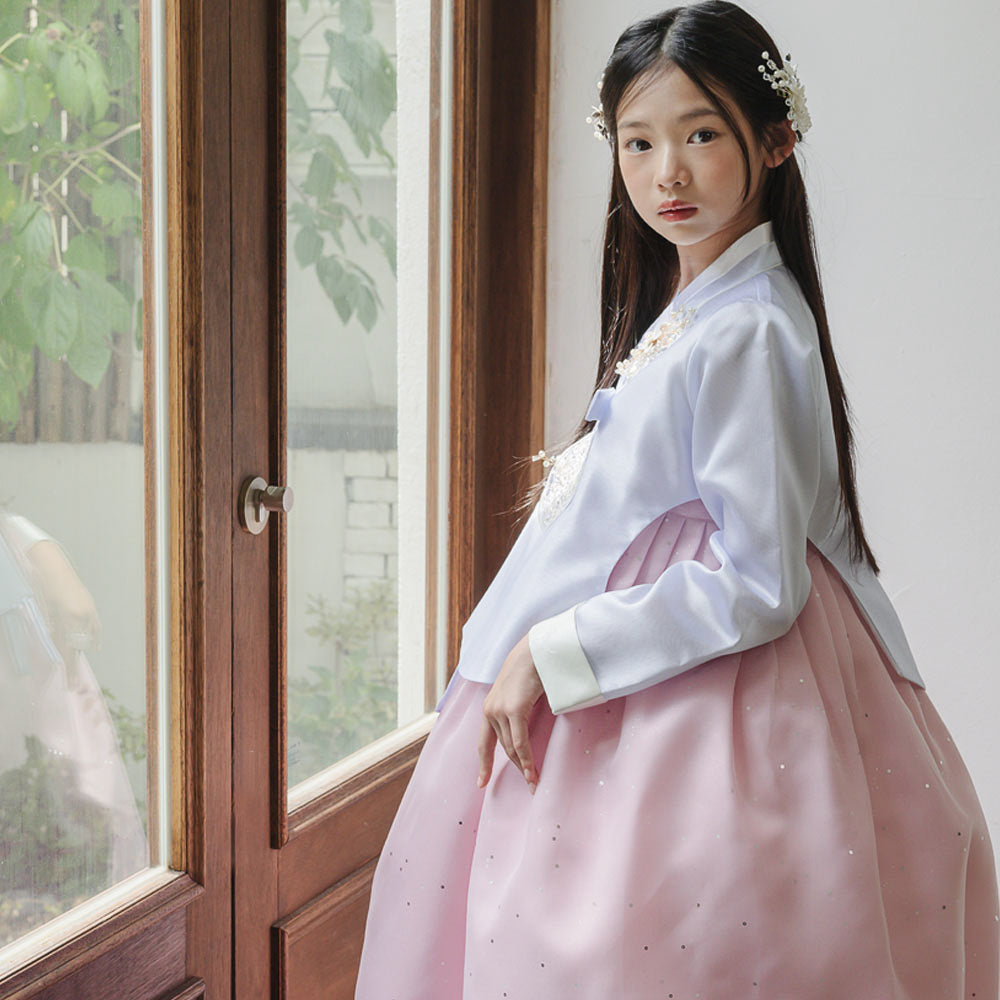 Pearl Sky Pink Girl Hanbok (1-10YR)