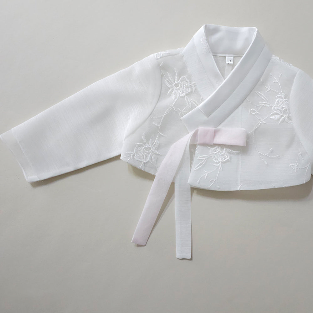 Sam Pink Lace Dress Girl Hanbok (1-12YR)