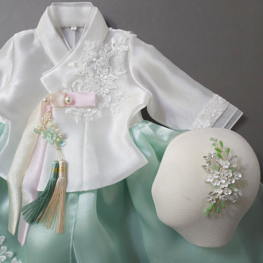 Hazel Embroidered Dress Girl Hanbok