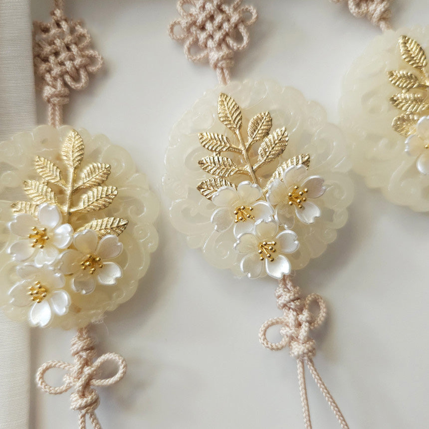 Floral Jade Tassel Norigae