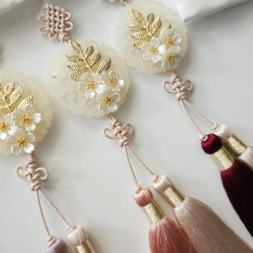 Floral Jade Tassel Norigae