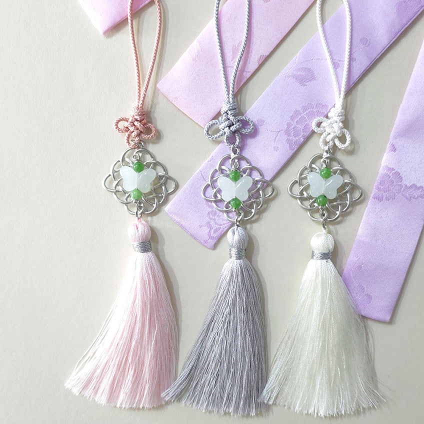 Silver Butterfly Tassel Norigae