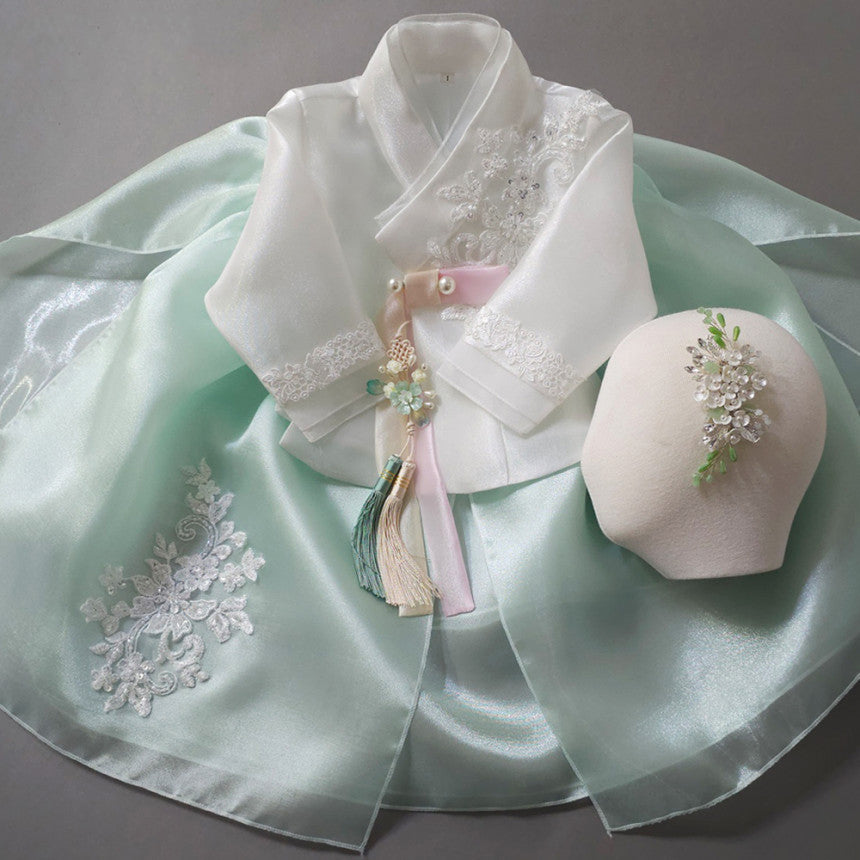 Hazel Embroidered Dress Girl Hanbok