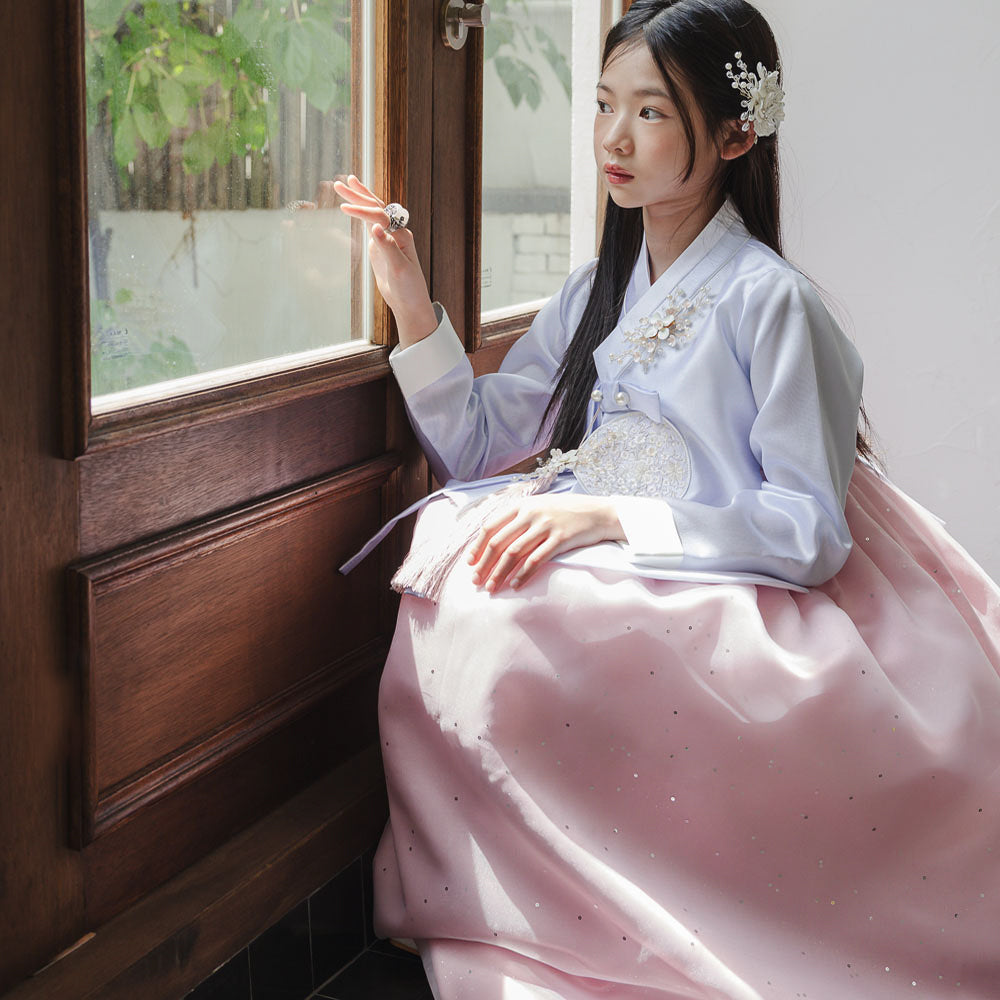 Pearl Sky Pink Girl Hanbok (1-10YR)