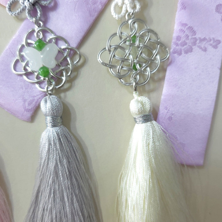 Silver Butterfly Tassel Norigae