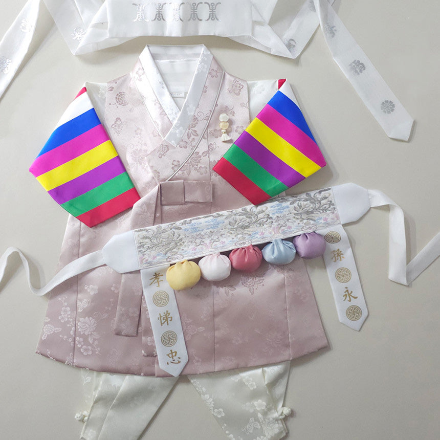 Minjae Saekdong Pink Beige Boy Hanbok (100D-10YR)