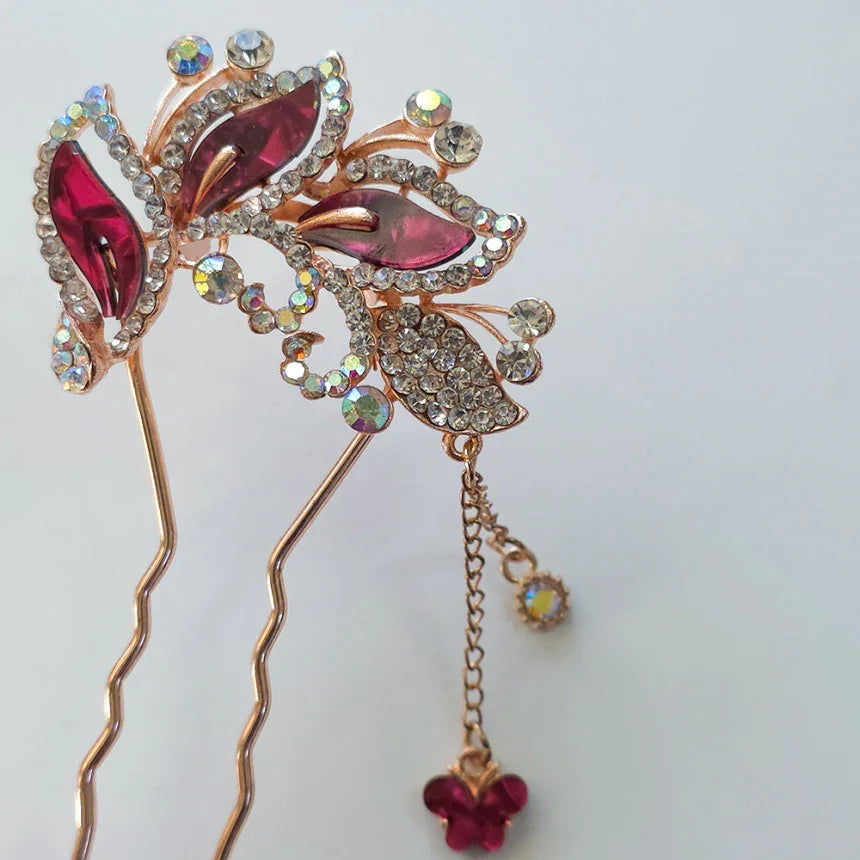 Butterfly Crystal U-Shaped Hairpin