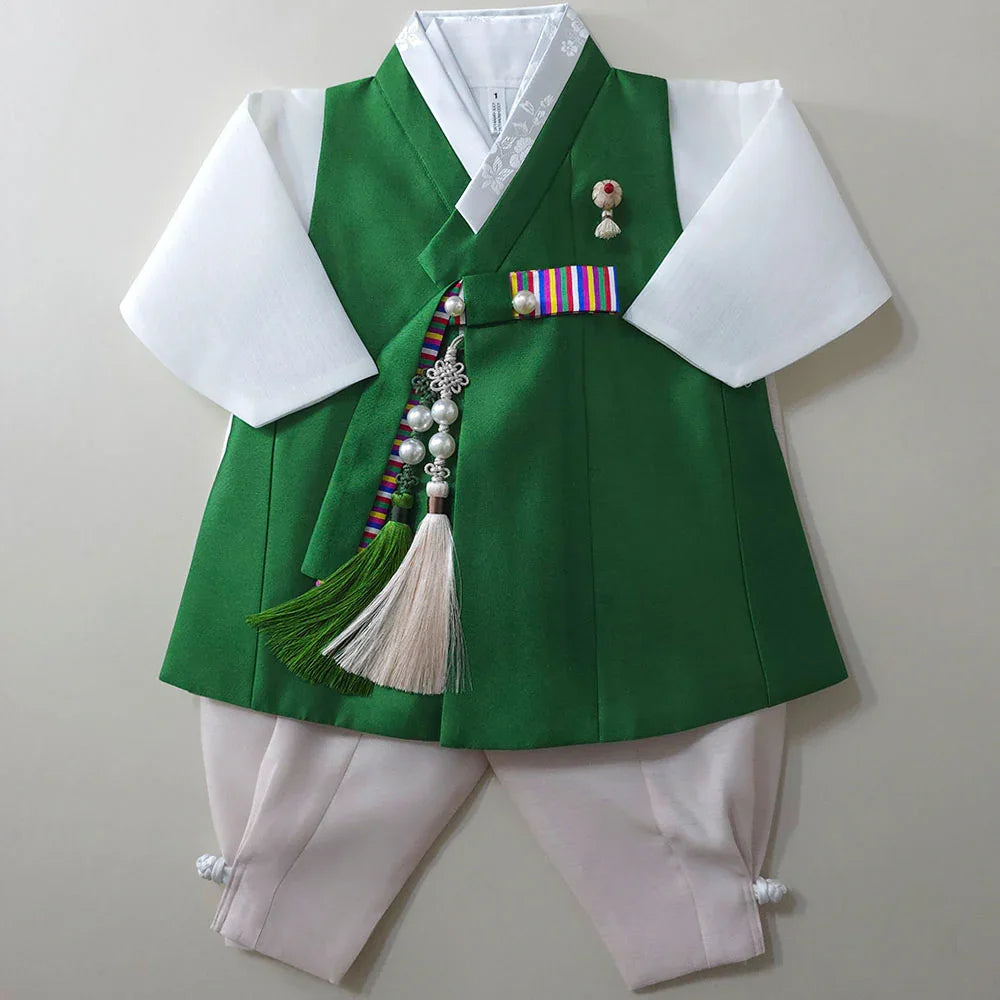 Dongjoon Saekdong Green Boy Hanbok (1-12YR) - Native Korean