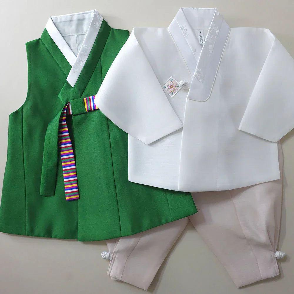 Dongjoon Saekdong Green Boy Hanbok (1-12YR) - Native Korean