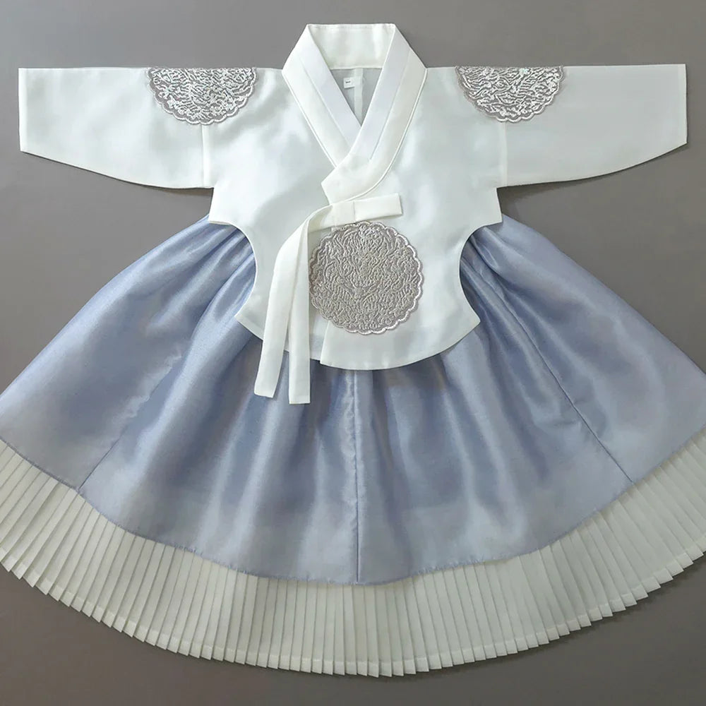 Sungbin Pleated Sky Girl Hanbok (100D-10YR) - Native Korean