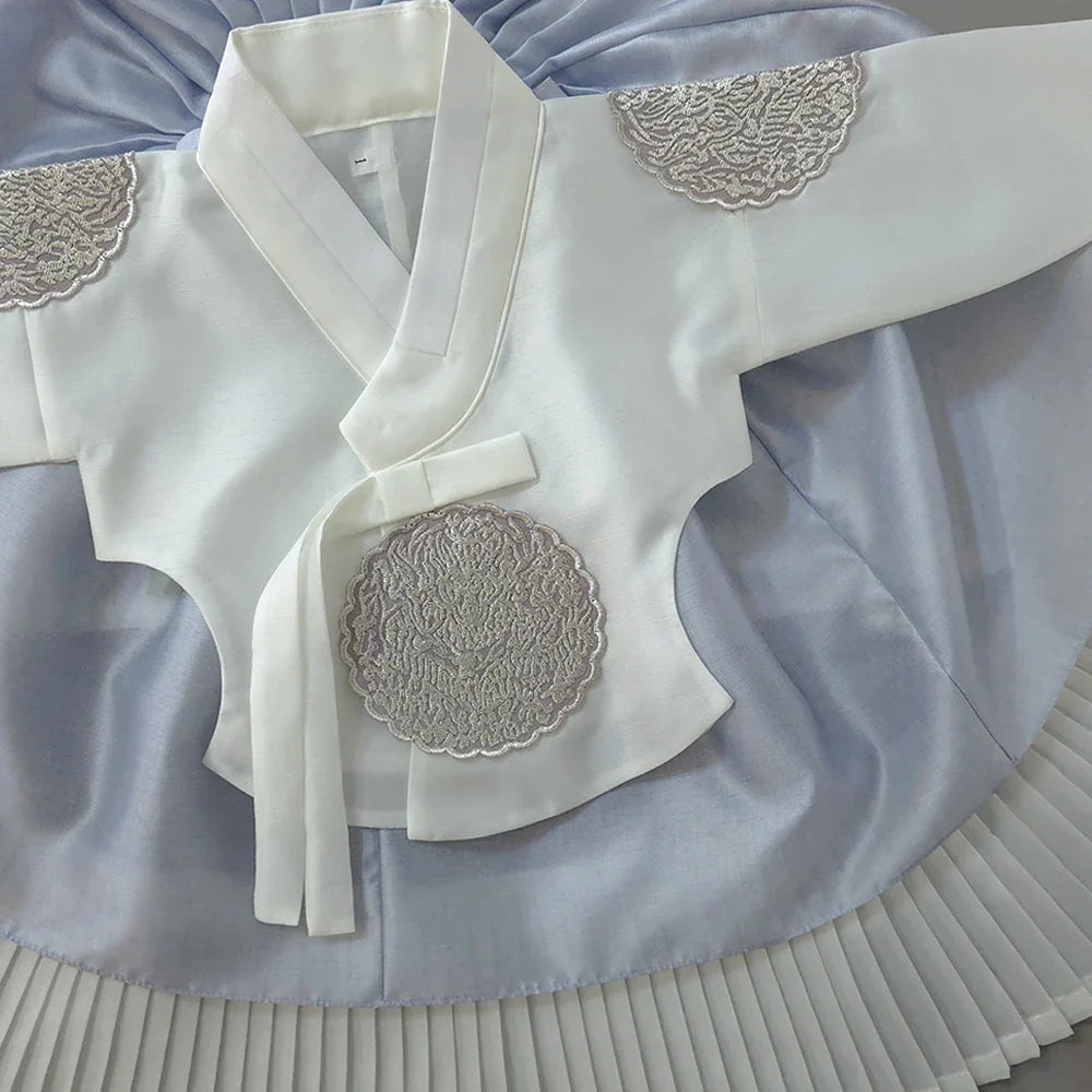 Sungbin Pleated Sky Girl Hanbok (100D-10YR) - Native Korean