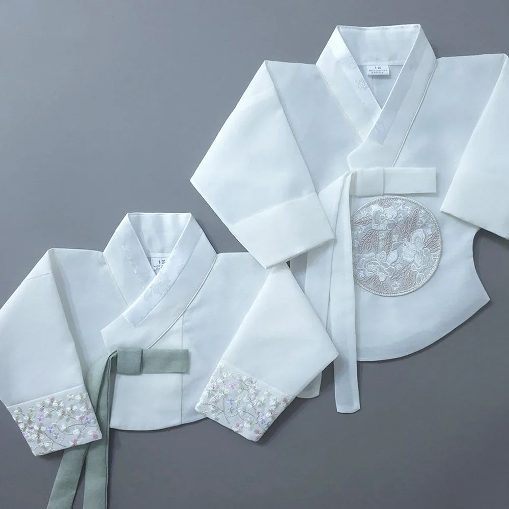 Yujin White Red Girl Hanbok (100D-15YR) - Native Korean