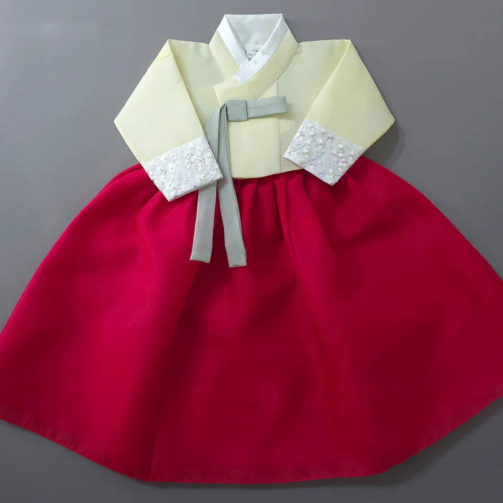 Yujin Yellow Red Girl Hanbok (100D-15YR) - Native Korean