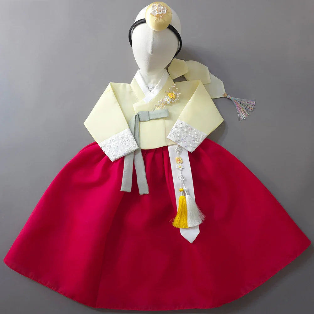 Yujin Yellow Red Girl Hanbok (100D-15YR) - Native Korean