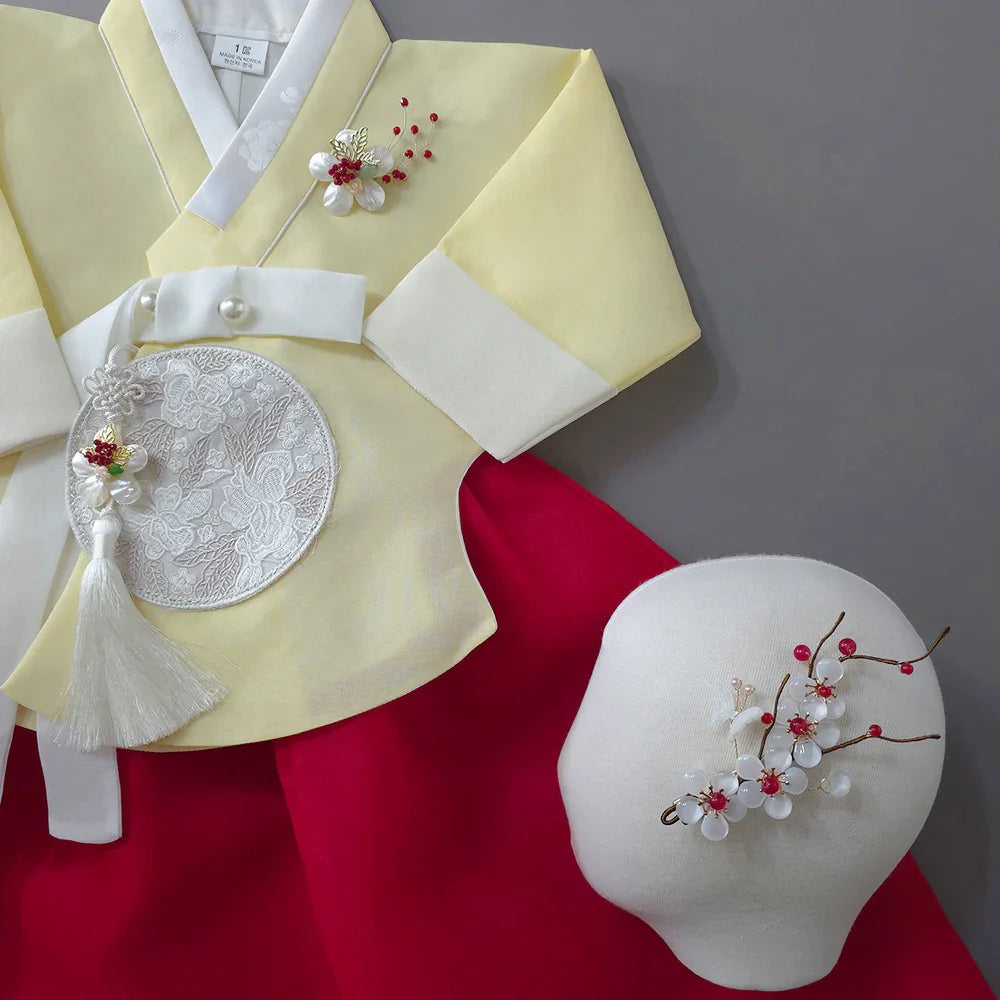 Yujin Yellow Red Girl Hanbok (100D-15YR) - Native Korean
