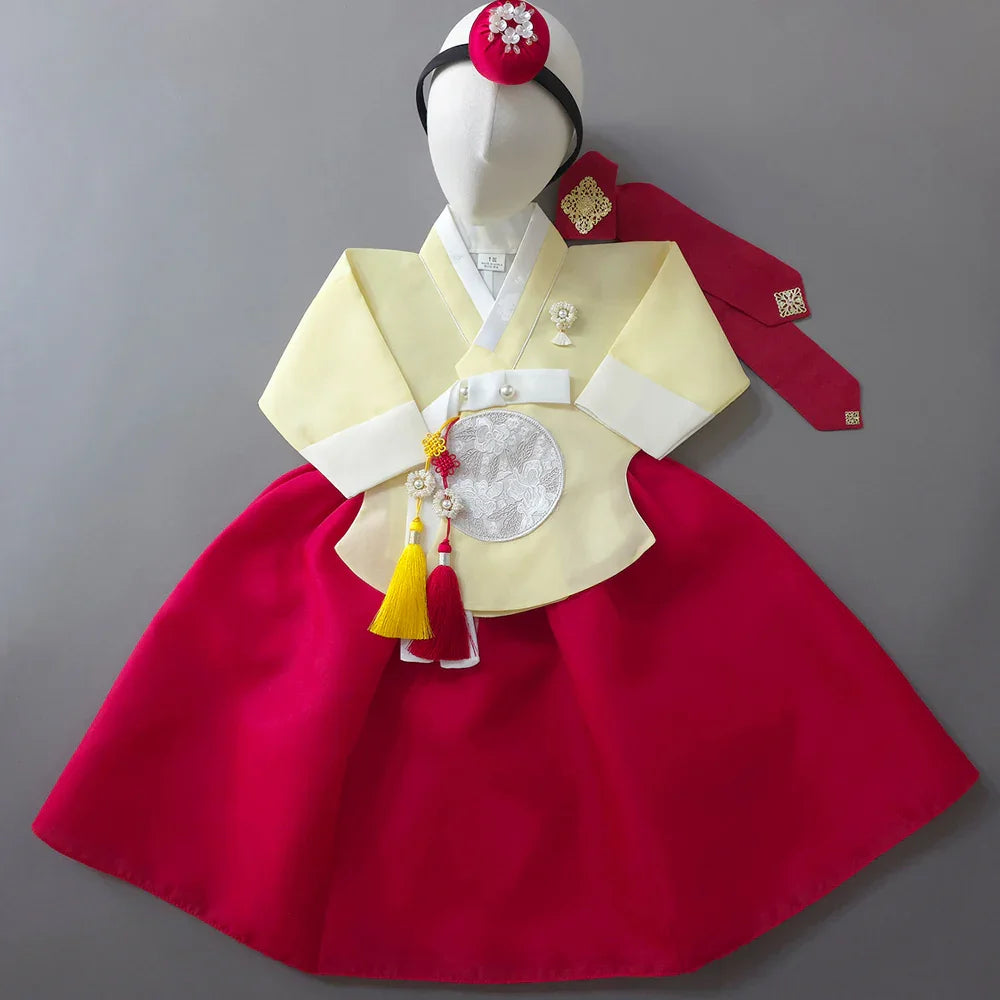Yujin Yellow Red Girl Hanbok (100D-15YR) - Native Korean