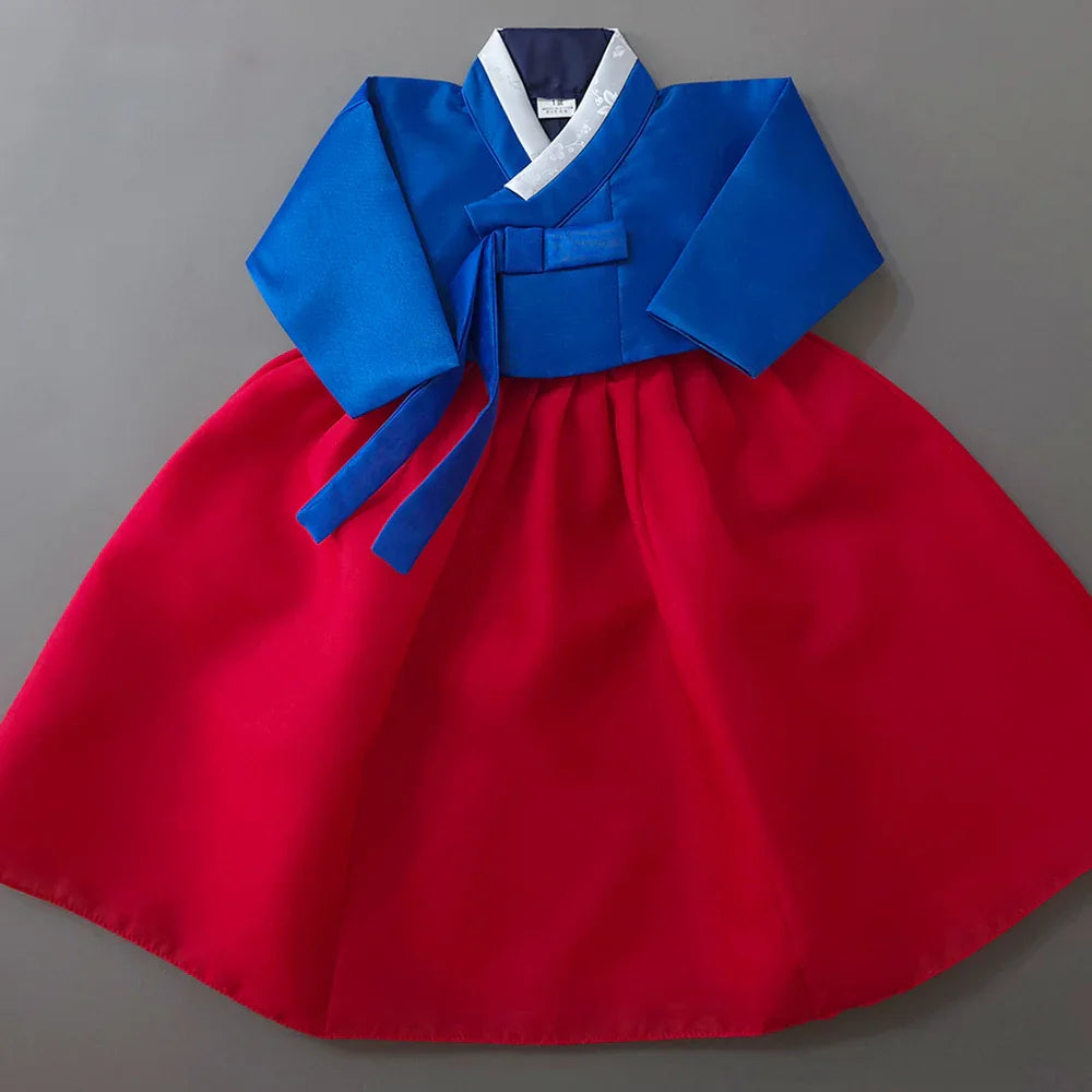 Yumin Blue Red Girl Hanbok (100D-15YR) - Native Korean