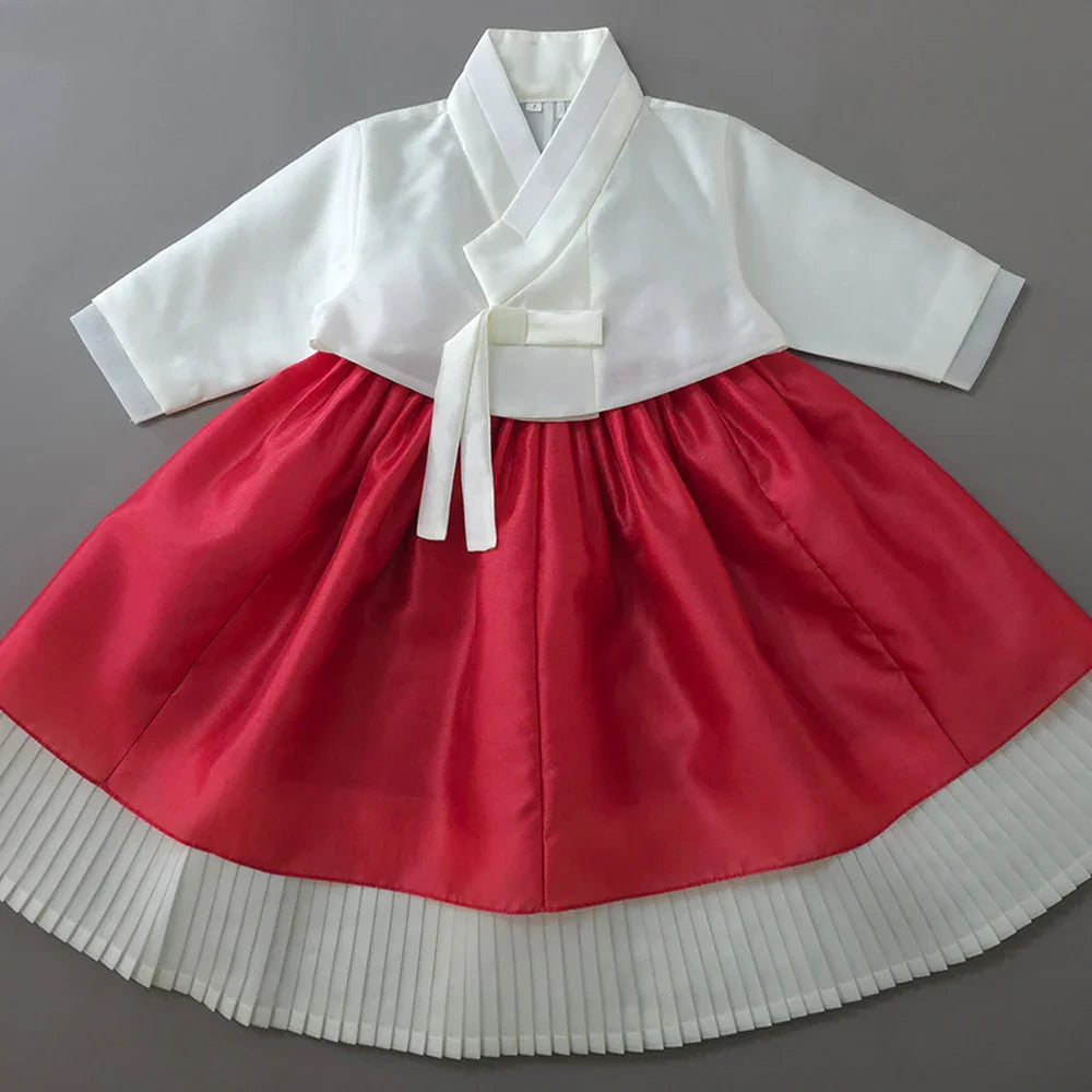 Lynn Red Girl Hanbok (100D-10YR) - Native Korean