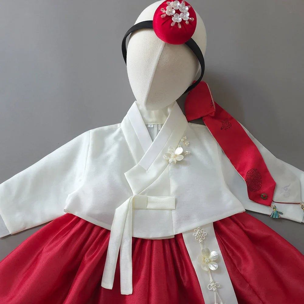 Lynn Red Girl Hanbok (100D-10YR) - Native Korean