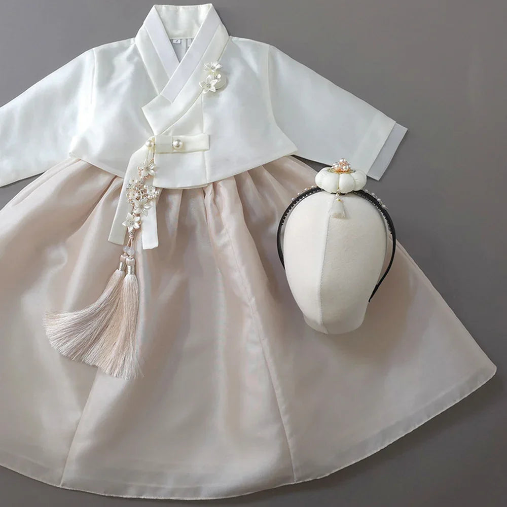 Doha Beige Girl Hanbok (100D-10YR) - Native Korean