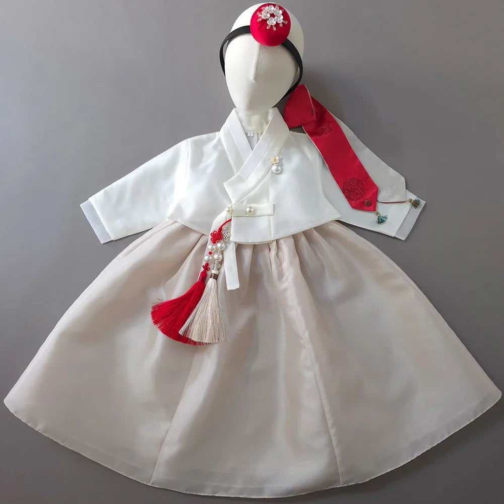 Doha Beige Girl Hanbok (100D-10YR) - Native Korean