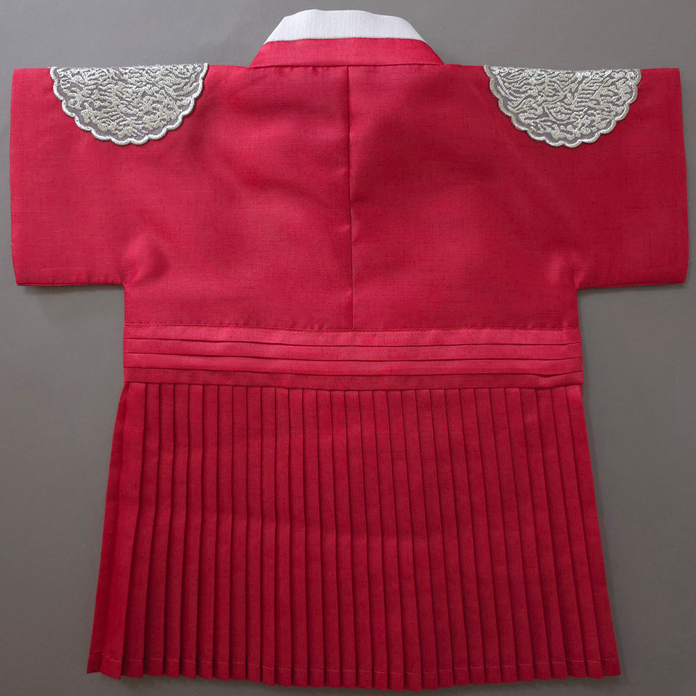 Sungkoon Pleated Red Boy Hanbok (100D-10YR)