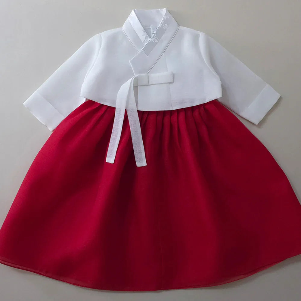 Blossom Red Girl Hanbok (1-10YR) - Native Korean