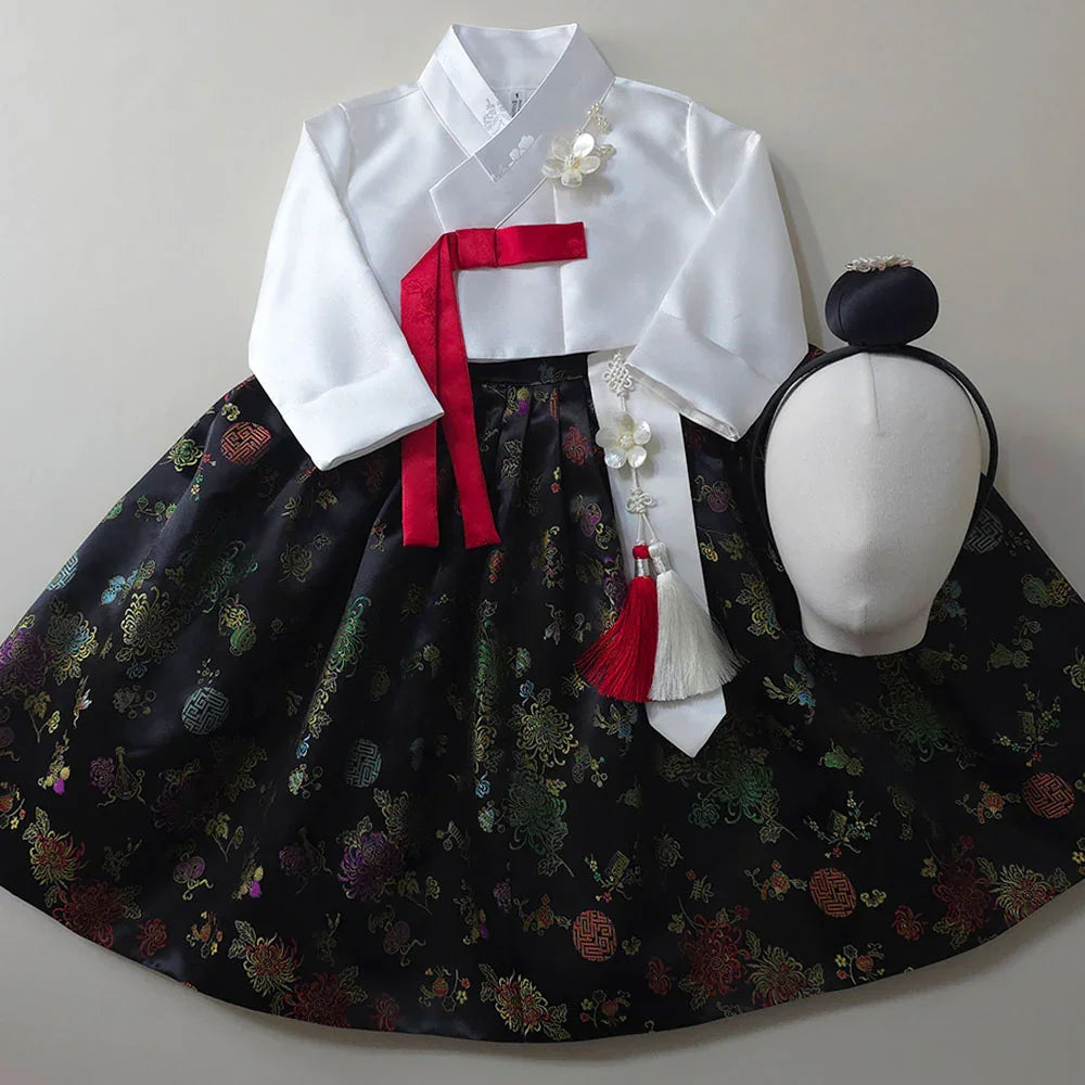 Hae Black Girl Hanbok (1-12YR) - Native Korean