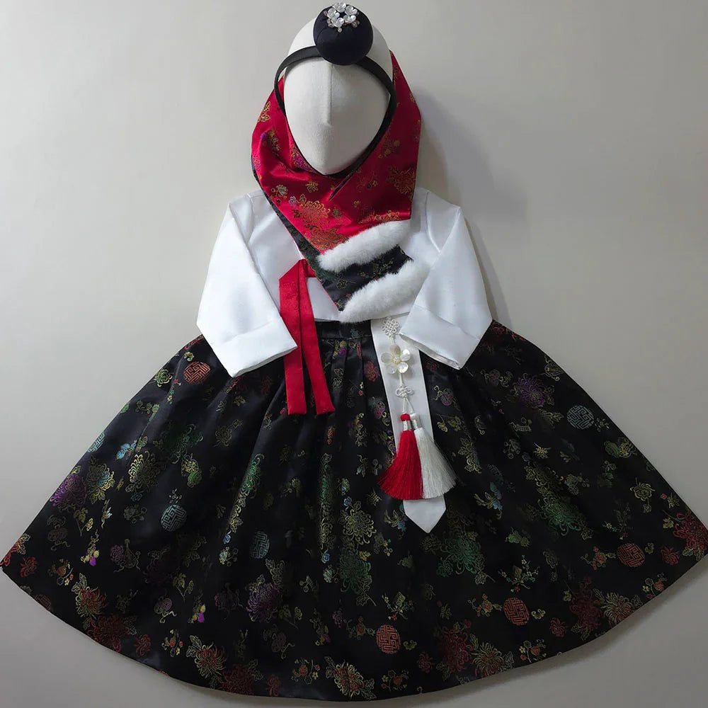 Hae Black Girl Hanbok (1-12YR) - Native Korean