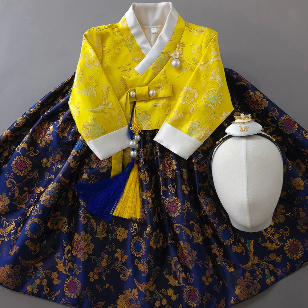 Hae Yellow Navy Girl Hanbok (1-12YR) - Native Korean