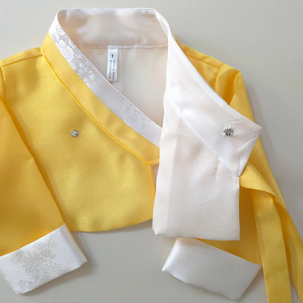 Dongwha Yellow Blue Girl Hanbok (1-12YR) - Native Korean